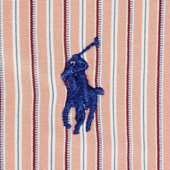 Polo Ralph Lauren Shirt Mens Size XL 17 Pink Stripe Button Down Oxford LS - Picture 3 of 9